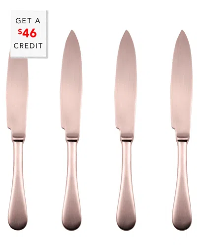 Mepra Set Of 4 American Steak Knives With $46 Credit In Pink