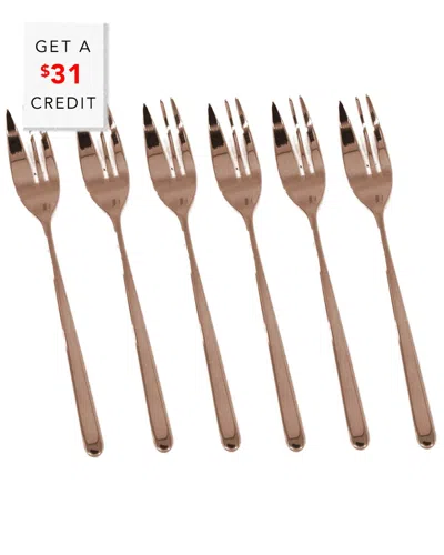 Mepra Set Of 6 Cake Forks With $31 Credit In Brown