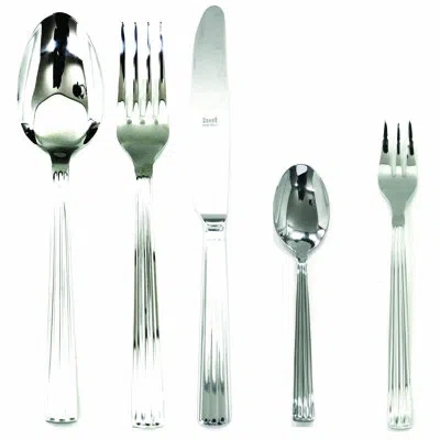 Mepra Sole Flatware Set With Cake Fork - 30 Pieces Knives Hollow Handle - Stainless Steel