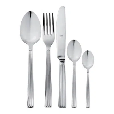 Mepra Sole Flatware Set With Moka Spoon And H/h Knives - 30 Pieces - Stainless Steel