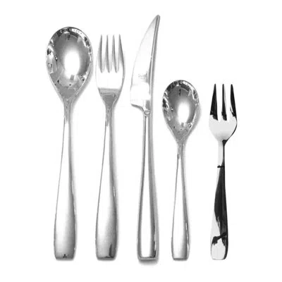 Mepra Sparta Flatware Set With Cake Forks - 30 Pieces - Stainless Steel