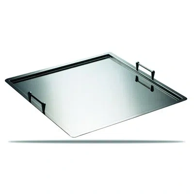 Mepra Square Tray With Stackable Handles L: 23-5/8" W: 23-5/8" In Silver