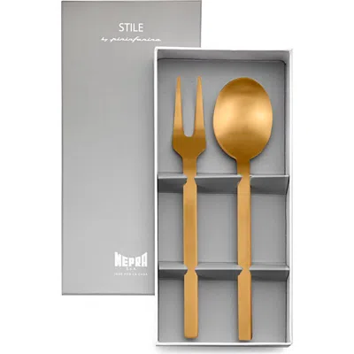 Mepra Stile By Pininfarina Serving Set In Gold