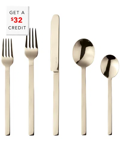 Mepra Stile Champagne 5pc Place Setting With $32 Credit In Gold