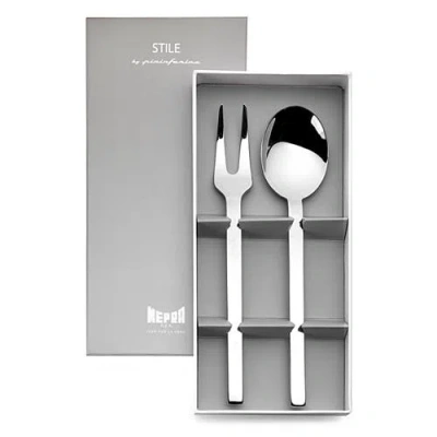 Mepra Stile Ice By Pininfarina Serving Set In Silver