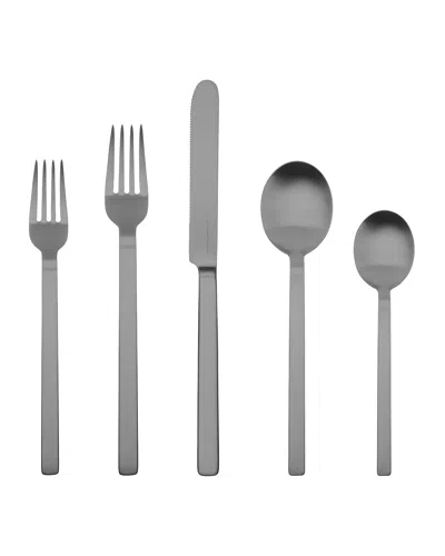 Mepra Stile Ice Oro Nero 5-piece Flatware Set In Gray