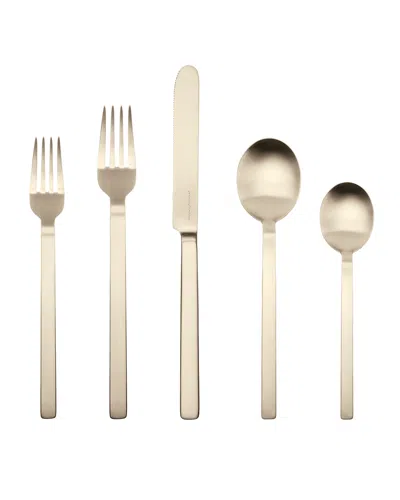 Mepra Stile Ice Oro Nero 5-piece Flatware Set In Brown