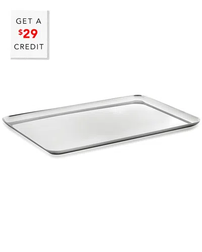 Mepra Stile Large Rectangular Tray With $29 Credit In Silver