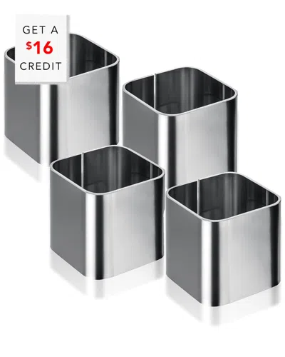 Mepra Stile Napkin Rings (set Of 4) With $16 Credit In Silver