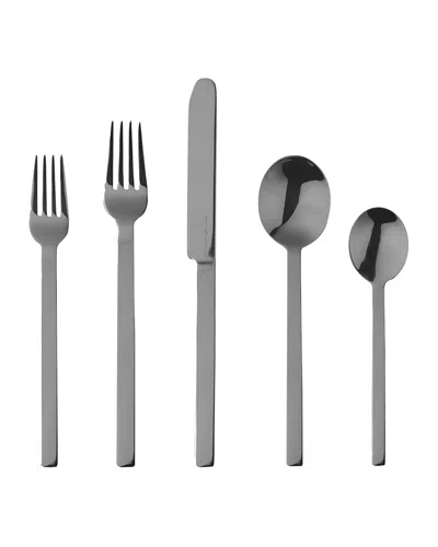 Mepra Stile Nero 5-piece Flatware Place Setting In Gray