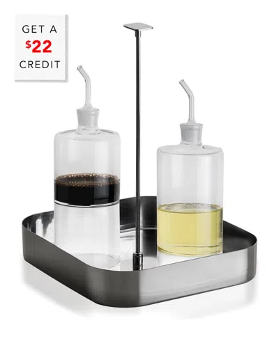 Mepra Stile Oil And Vinegar Set With $22 Credit In Silver