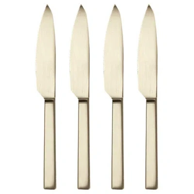 Mepra Stile Steak Knives Set In Gold
