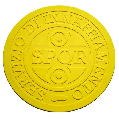 Mepra Street Cover Roma Round Charger Plate 13.9" - 6 Pieces In Yellow