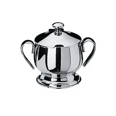 Mepra Sugar Bowl With Base With Lid; Bombata C: 9-1/8 Oz. In Silver