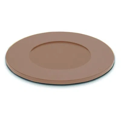 Mepra Sushic Wenge Wood Finish Round Charger In Walnut