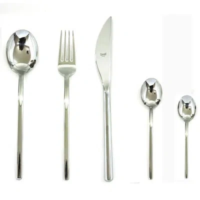 Mepra Sveva Flatware Set With Moka Spoons - 30 Pieces - Stainless Steel
