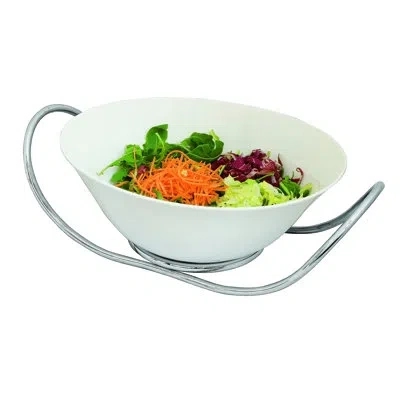 Mepra Tendence Fine China, 18/10 Stainless Steel Bowl In Ice,white