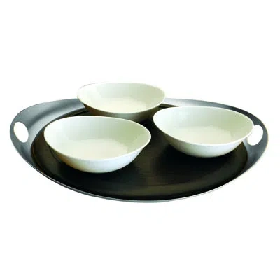 Mepra Tendence Tray With Fretworked Handles 15.75" - 1 Piece In Ice