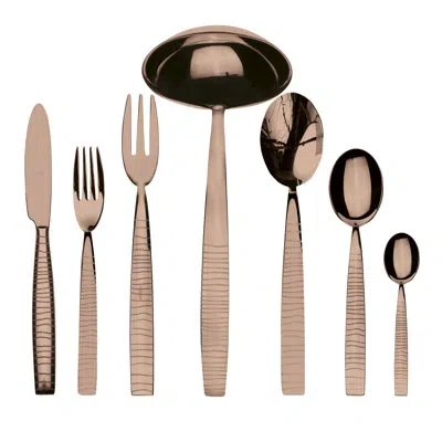 Mepra Tigre Flatware Set - 51 Pieces - Ice Gold In Silver