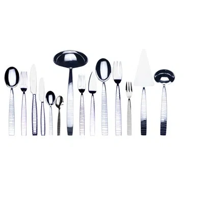 Mepra Tigre Flatware Set (configuration S) - 113 Pieces - Stainless Steel In Silver