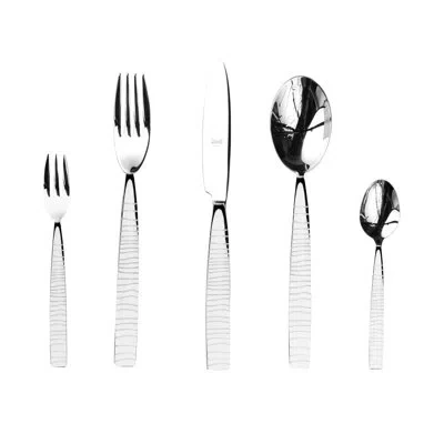 Mepra Tigre Flatware Set With Cake Forks - 30 Pieces - Ice In Silver