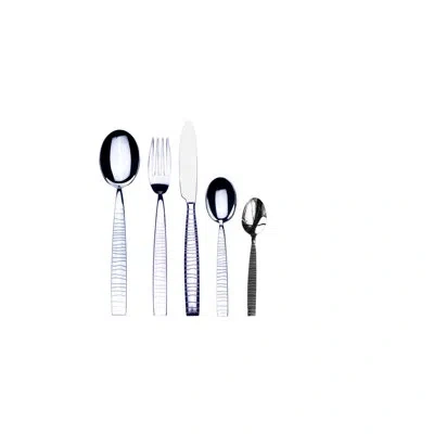 Mepra Tigre Flatware Set With Moka Spoons - 30 Pieces - Stainless Steel In Silver