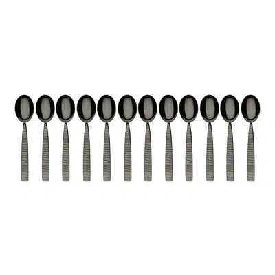 Mepra Tigre Gourmet Spoon - 12 Pieces - Black Gold