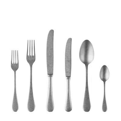 Mepra Vintage Flatware Set - 36 Pieces - Pewter Bronze