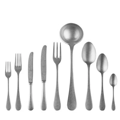 Mepra Vintage Flatware Set - 39 Pieces - Gold In Pewter
