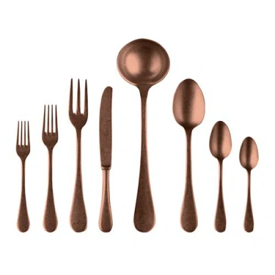 Mepra Vintage Pewter Flatware Set In Brown