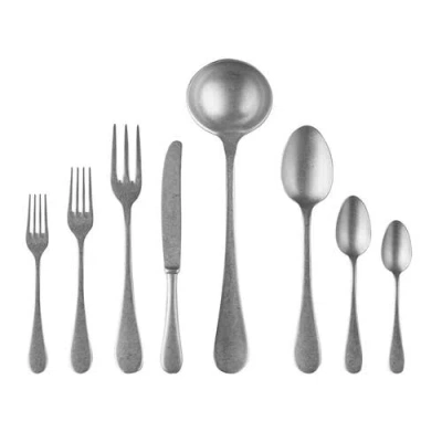 Mepra Vintage Pewter Flatware Set In Gray