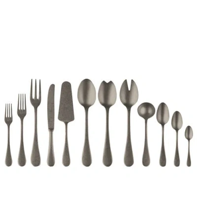 Mepra Vintage Pewter Flatware Set In Brown