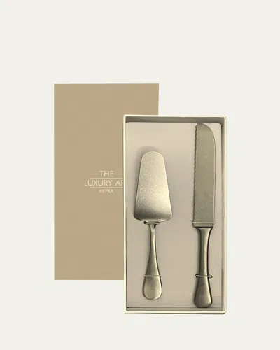 Mepra Vintage-style 2-piece Cake Set In Metallic
