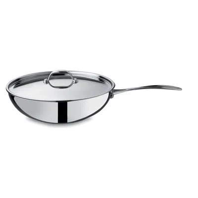 Mepra Wok With Lid Glamour Stone In Silver