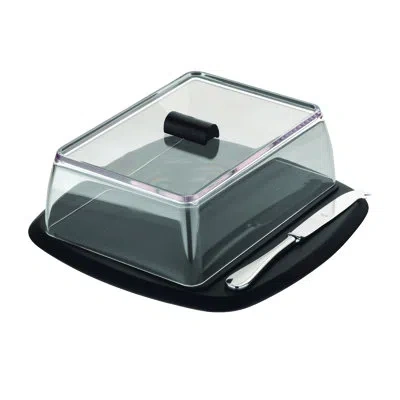 Mepra Wood Trencher W/cover & Cheese Knife In Clear