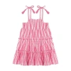 Mer St. Barth Kids'  Bella Shoulder Tie Sundress In Rose Ikat