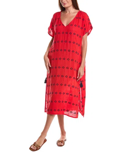 Mer St. Barth Capucine Maxi Caftan Dress In Red