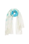 Mer St. Barth Cashmere Dip Dye Shawl In Aqua Seas