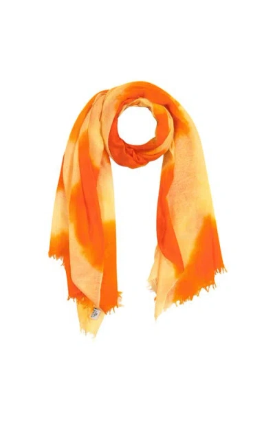 Mer St. Barth Cashmere Dip Dye Shawl In Fiery Sunset