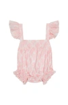 Mer St. Barth Chloe Baby Romper Pink Feather