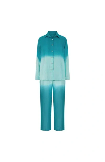 Mer St. Barth Clementine Womens Top & Pant Set In Green