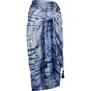 Mer St. Barth Cotton Saline Pareo Marine Shibori In Blue