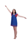 Mer St. Barth Dress Classic Blue Embroidery In Blue
