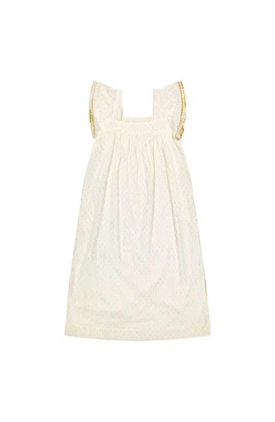 Mer St. Barth Dress Gold Dobby In White