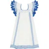 Mer St. Barth Dress Lapis Blue Embroidery In Blue