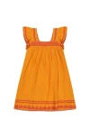 Mer St. Barth Dress Sunkist Embroidery In Orange