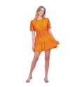 Mer St. Barth Gigi Mini Peplum Hem Dress In Sunset Ikat