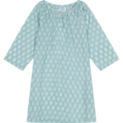 Mer St. Barth Kids'  Girl's "le Reve" St Barth Caftan Seafoam Booty In Blue