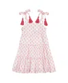 Mer St. Barth Girls' Bella Shoulder Tie Sundress - Little Kid, Big Kid In Red