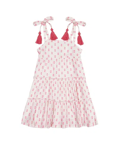 Mer St. Barth Girls' Bella Shoulder Tie Sundress - Little Kid, Big Kid In Red
